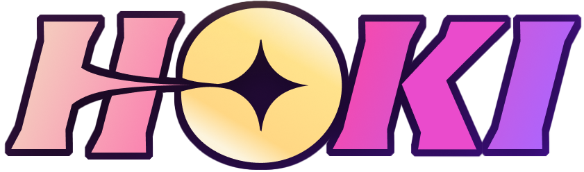 HOKI logo in gradient purple and gold, representing Indonesian online casino brand